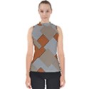 Abstract Pattern Line Art Design Decoration Mock Neck Shell Top View1