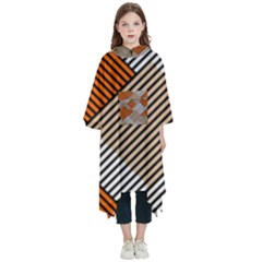 Abstract Pattern Line Art Design Decoration Kids  Hooded Rain Ponchos by Ravend