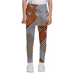 Abstract Pattern Line Art Design Decoration Kids  Skirted Pants by Ravend