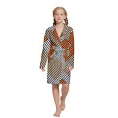 Abstract Pattern Line Art Design Decoration Kids  Long Sleeve Velvet Lounge Robe by Ravend