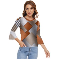 Abstract Pattern Line Art Design Decoration Bell Sleeve Top