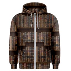 Old Bookshelf Orderly Antique Books Men s Zipper Hoodie