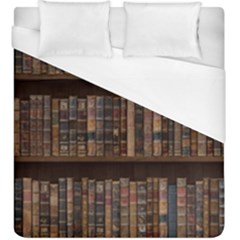 Old Bookshelf Orderly Antique Books Duvet Cover (king Size) by Ravend