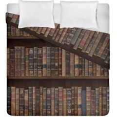 Old Bookshelf Orderly Antique Books Duvet Cover Double Side (king Size) by Ravend