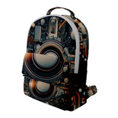 Technology Robot Internet Processor Flap Pocket Backpack (large) by Ravend