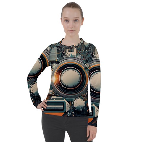 Technology Robot Internet Processor Women s Pique Long Sleeve T-shirt by Ravend