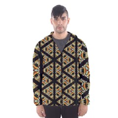 Pattern Stained Glass Triangles Men s Hooded Windbreaker