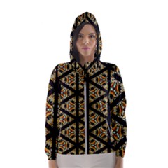 Pattern Stained Glass Triangles Women s Hooded Windbreaker