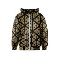 Pattern Stained Glass Triangles Kids  Zipper Hoodie