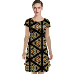 Pattern Stained Glass Triangles Cap Sleeve Nightdress