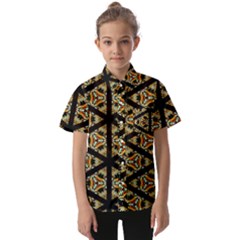 Pattern Stained Glass Triangles Kids  Short Sleeve Shirt