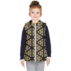 Pattern Stained Glass Triangles Kids  Hooded Puffer Vest