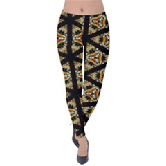 Pattern Stained Glass Triangles Velvet Leggings