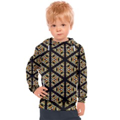 Pattern Stained Glass Triangles Kids  Hooded Pullover