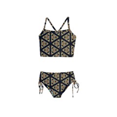 Pattern Stained Glass Triangles Girls  Tankini Swimsuit