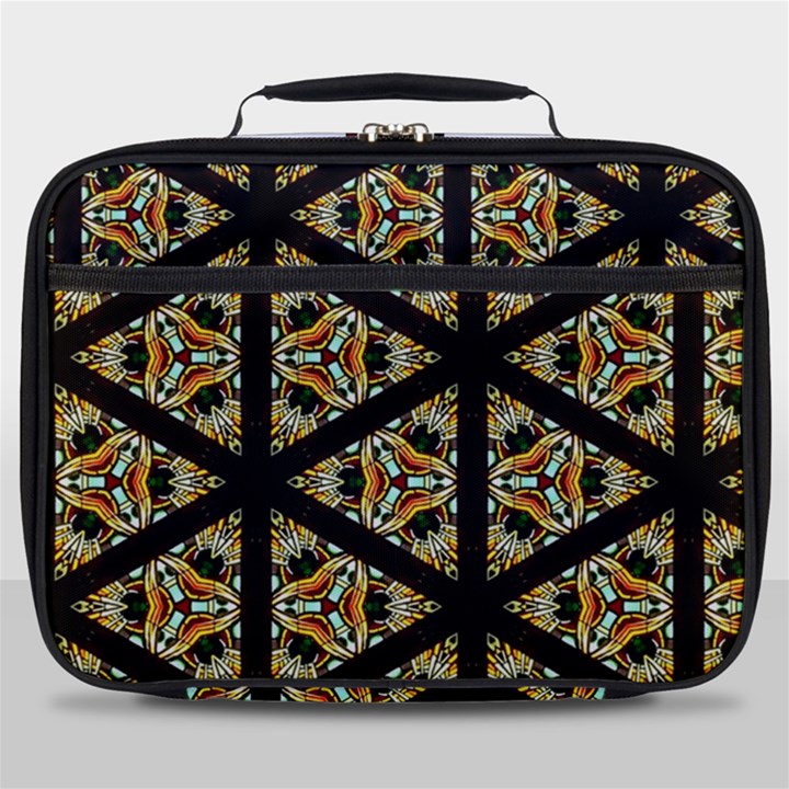 Pattern Stained Glass Triangles Full Print Lunch Bag