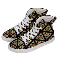 Pattern Stained Glass Triangles Men s Hi-top Skate Sneakers