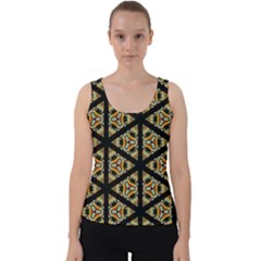 Pattern Stained Glass Triangles Velvet Tank Top