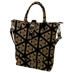 Pattern Stained Glass Triangles Buckle Top Tote Bag