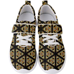 Pattern Stained Glass Triangles Men s Velcro Strap Shoes by HermanTelo