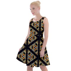 Pattern Stained Glass Triangles Knee Length Skater Dress