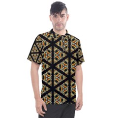 Pattern Stained Glass Triangles Men s Polo T-shirt by HermanTelo