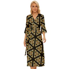 Pattern Stained Glass Triangles Midsummer Wrap Dress