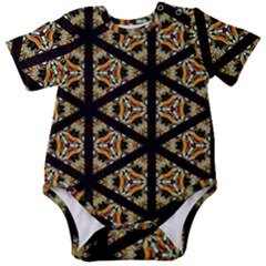 Pattern Stained Glass Triangles Baby Short Sleeve Bodysuit