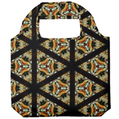 Pattern Stained Glass Triangles Foldable Grocery Recycle Bag by HermanTelo