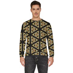 Pattern Stained Glass Triangles Men s Fleece Sweatshirt