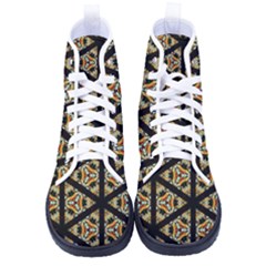 Pattern Stained Glass Triangles Men s High-top Canvas Sneakers