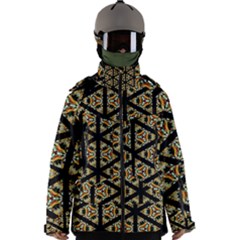 Pattern Stained Glass Triangles Men s Zip Ski And Snowboard Waterproof Breathable Jacket