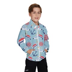 Nautical Marine Symbols Seamless Pattern Kids  Windbreaker