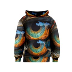 Eye Bird Feathers Vibrant Kids  Pullover Hoodie