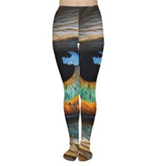 Eye Bird Feathers Vibrant Tights