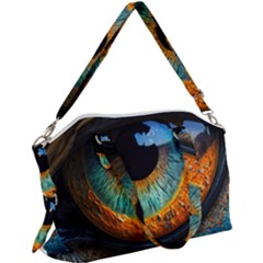 Eye Bird Feathers Vibrant Canvas Crossbody Bag by Hannah976