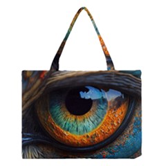 Eye Bird Feathers Vibrant Medium Tote Bag by Hannah976