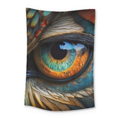 Eye Bird Feathers Vibrant Small Tapestry