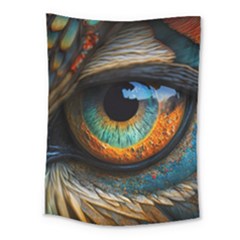 Eye Bird Feathers Vibrant Medium Tapestry by Hannah976