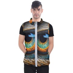 Eye Bird Feathers Vibrant Men s Puffer Vest