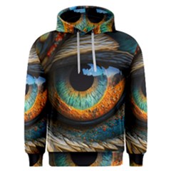 Eye Bird Feathers Vibrant Men s Overhead Hoodie