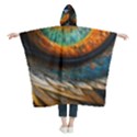 Eye Bird Feathers Vibrant Kids  Hooded Rain Ponchos View2