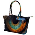 Eye Bird Feathers Vibrant Canvas Shoulder Bag View1