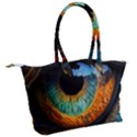 Eye Bird Feathers Vibrant Canvas Shoulder Bag View2