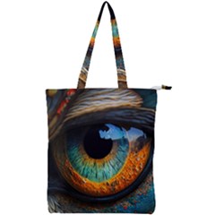 Eye Bird Feathers Vibrant Double Zip Up Tote Bag by Hannah976