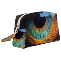 Eye Bird Feathers Vibrant Wristlet Pouch Bag (large) by Hannah976