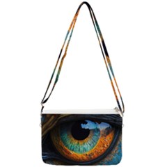 Eye Bird Feathers Vibrant Double Gusset Crossbody Bag by Hannah976