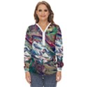 Abstract strata IV Zip Up Long Sleeve Blouse View1