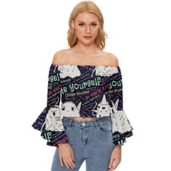 Experience Feeling Clothing Self Off Shoulder Flutter Bell Sleeve Top