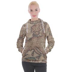 Old Vintage Classic Map Of Europe Women s Hooded Pullover